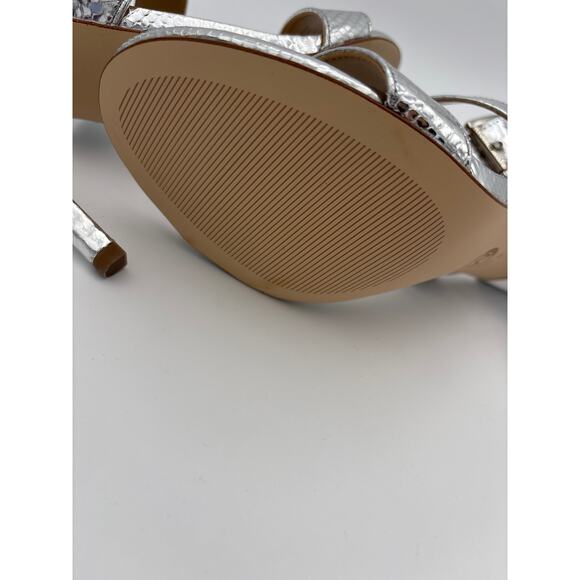 MICHAEL Michael Kors Amal Snakeskin Ankle Strap Sandals Size 8.5 - Picture 7 of 8